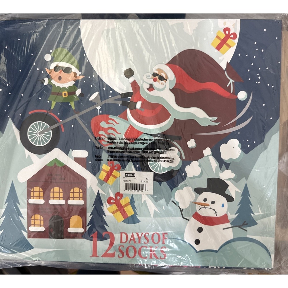 Christmas  12 Days Of Socks- MENS SIZE‎ 6-12